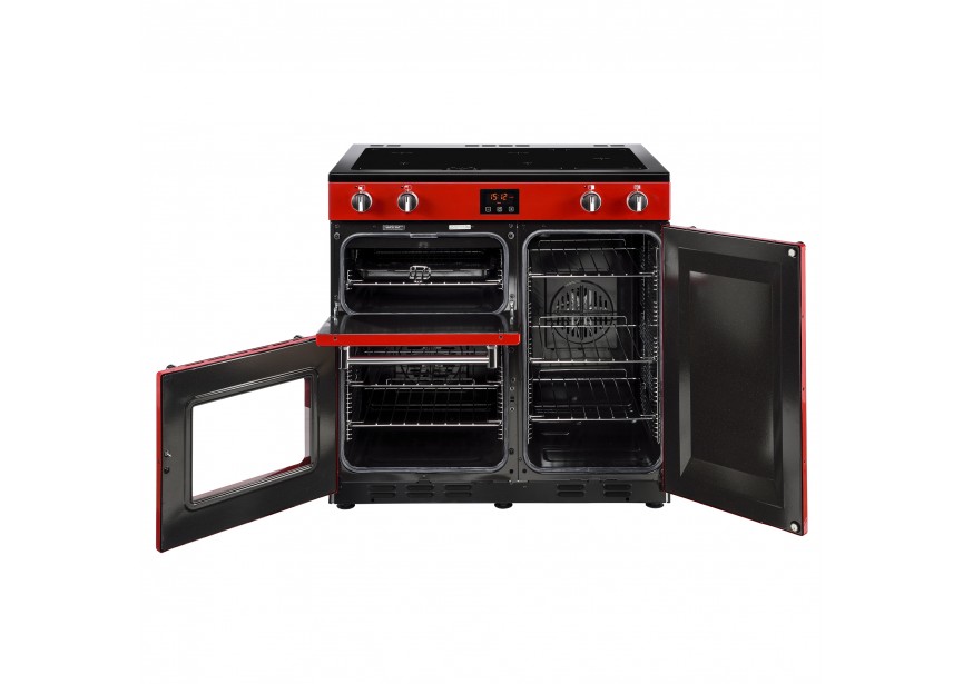 Belling Kensington 90 Ei Rood fornuis 5 inductiezone 3 oven