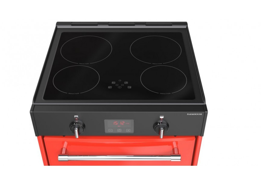 Belling Farmhouse 60 Ei Rood fornuis 4 inductiezone 2 oven