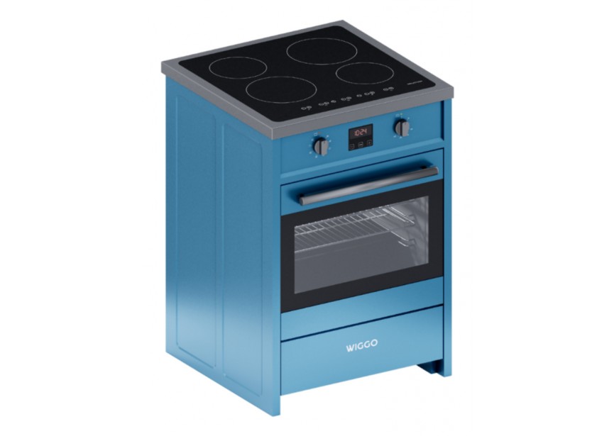 Wiggo WIO-E621A(AX) 60 cm Blauw RVS Luxe Inductiefornuis