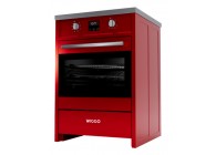 Wiggo WIO-E621A(RX) 60 cm Rood RVS Luxe Inductiefornuis