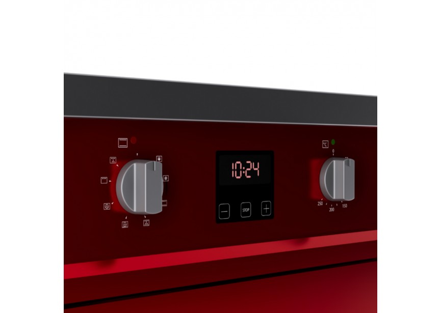 Wiggo WIO-E621A(RX) 60 cm Rood RVS Luxe Inductiefornuis