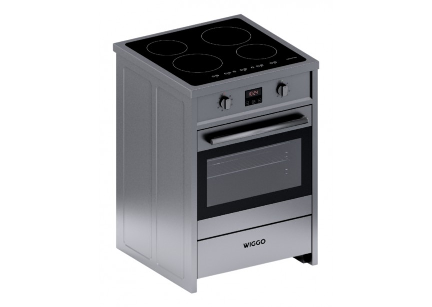 Wiggo WIO-E621A(XX) 60 cm Inox RVS Luxe Inductiefornuis