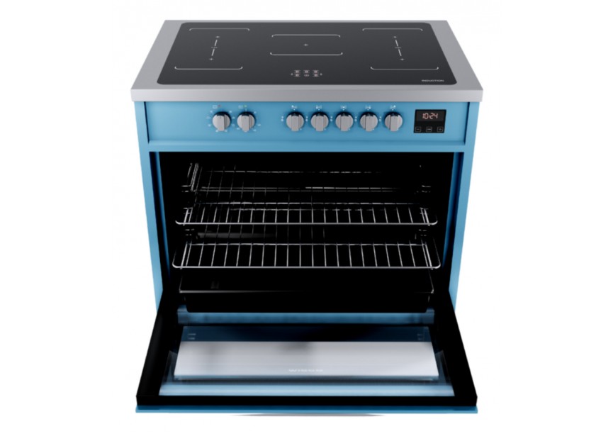 Wiggo WIO-E921A(AX) 90 cm Blauw RVS Luxe Inductiefornuis