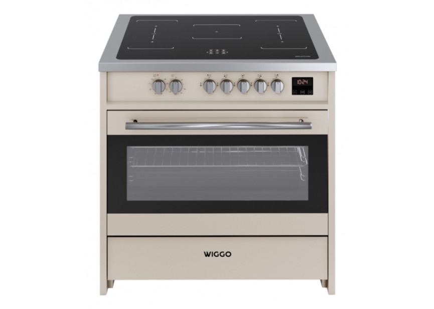 Wiggo WIO-E921A(CX) 90 cm Creme RVS Luxe Inductiefornuis