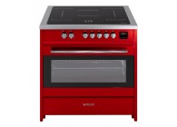Wiggo WIO-E921A(RX) 90 cm Rood RVS Luxe Inductiefornuis