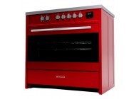 Wiggo WIO-E921A(RX) 90 cm Rood RVS Luxe Inductiefornuis
