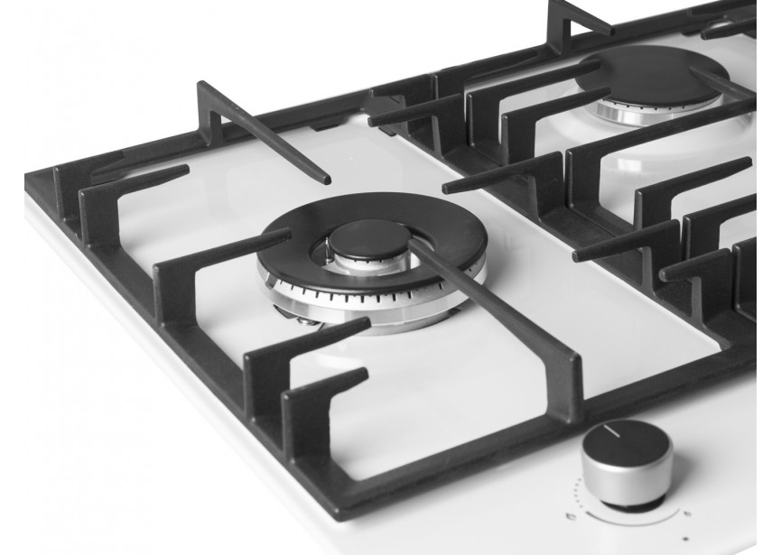 Wiggo WH-G935RR(W) 90 cm Wit inbouwkookplaat met wok