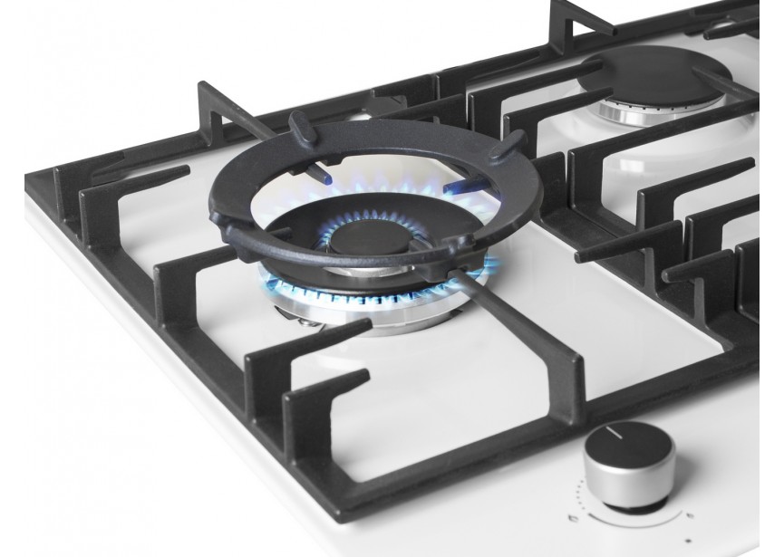 Wiggo WH-G935RR(W) 90 cm Wit inbouwkookplaat met wok