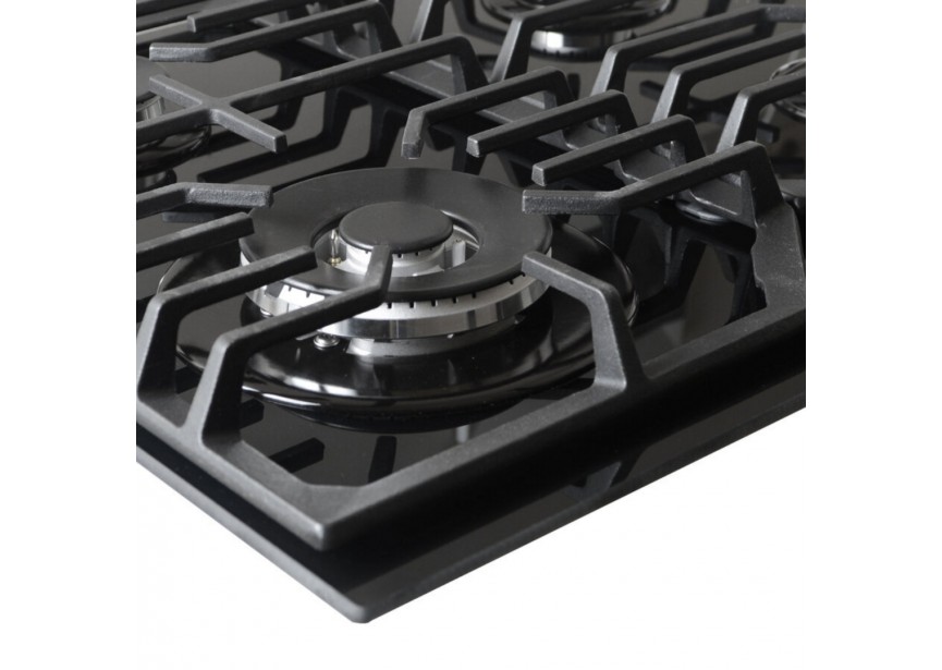 Wiggo WH-G634GL(B) gaskookplaat met wok 60 cm Glas Zwart