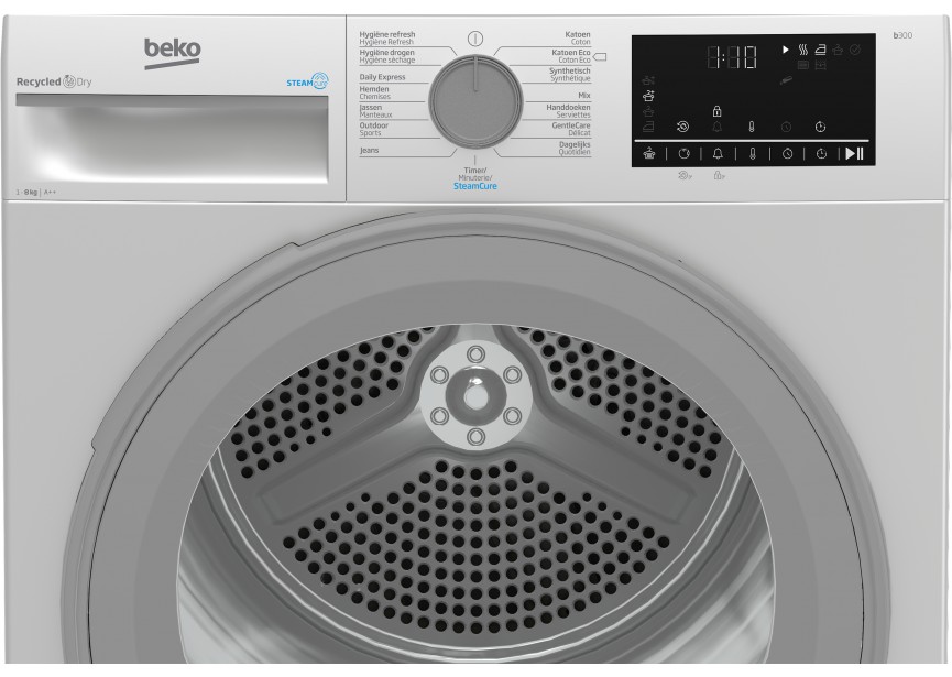 Beko B3T6823WS 8 kg A++ klasse warmtepomp droogkast