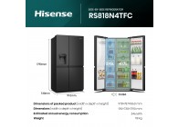 Hisense RS818N4TFC Zwarte Amerikaanse koelkast kraan nodig