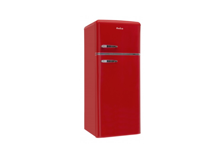 Amica AR7252R 167 cm Rode Retro Koelvries Combinatie