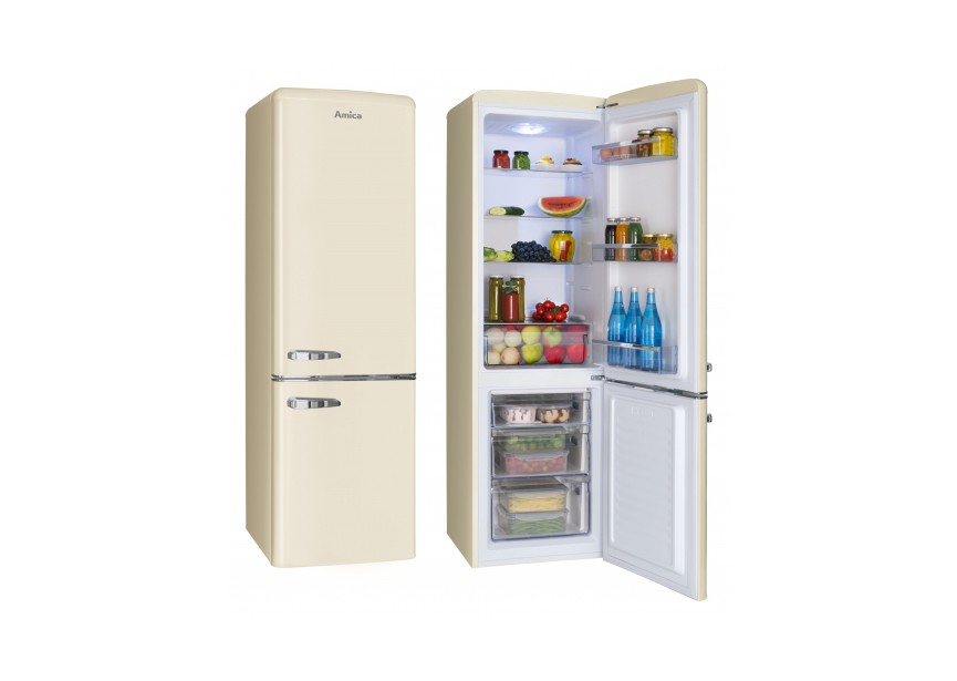 Amica AR8242C CREME retro koelvries combinatie
