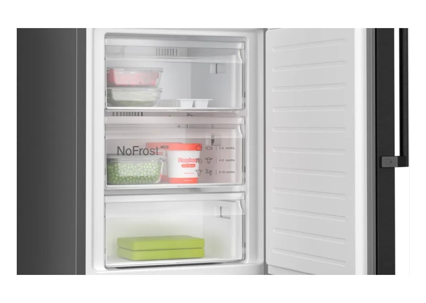 Bosch KGN39OXBT 203cm 260/103L Zuinige koel-vrieskast Zwart