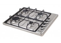 Wiggo WH-G604F(X) 59cm Vrijstaande gaskookplaat 4 zones Inox