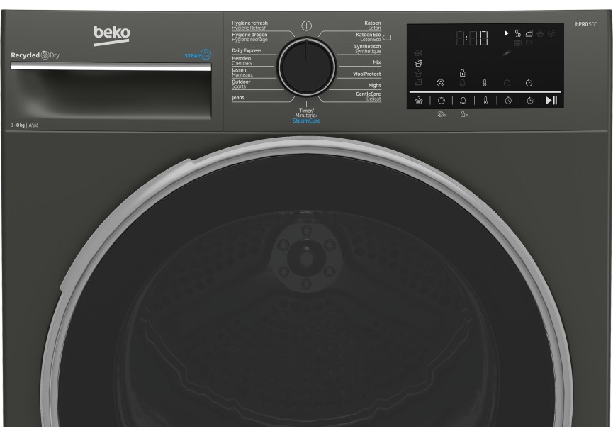 Beko B5T68259M 8 kg A+++ warmtepomp droogkast Antraciet