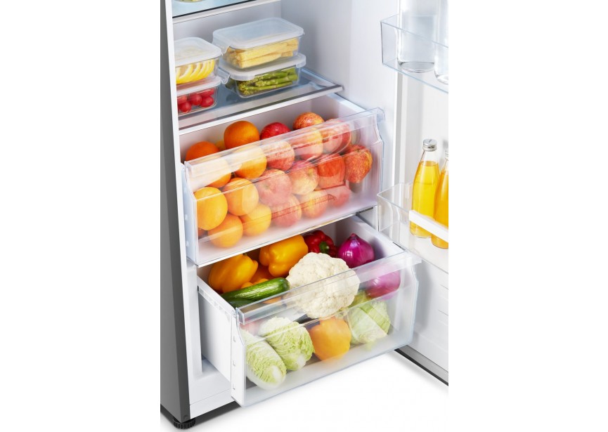 Hisense 185 cm hoog 60 cm breed Inox vrijstaande koelkast