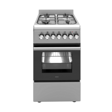 Wiggo 50 cm RVS INOX gas fornuis met electrische oven