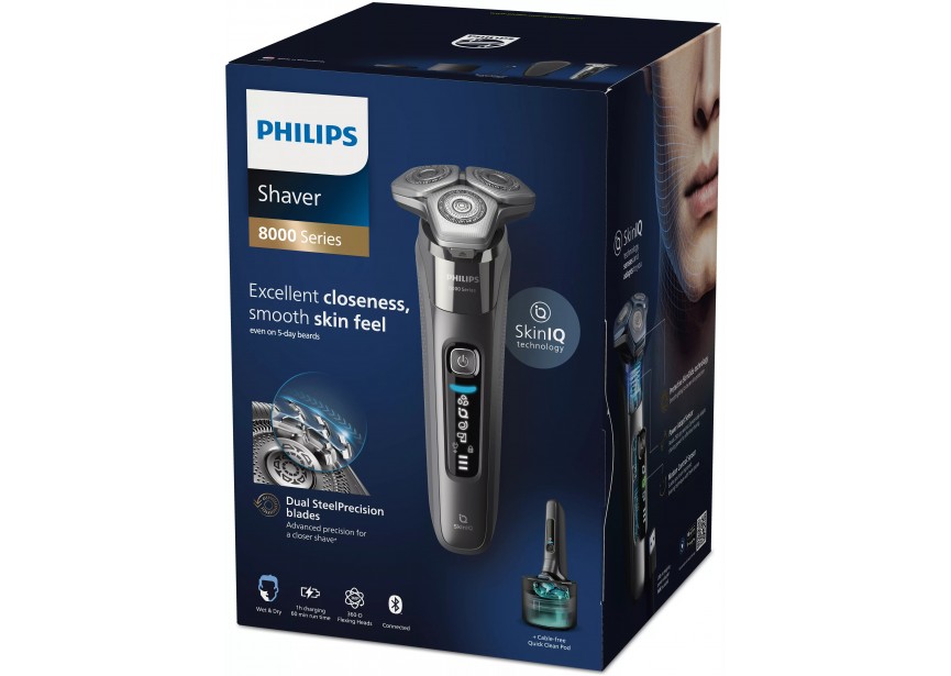 Philips S8697/55 luxe oplaadbare shaver Quick Clean Pod